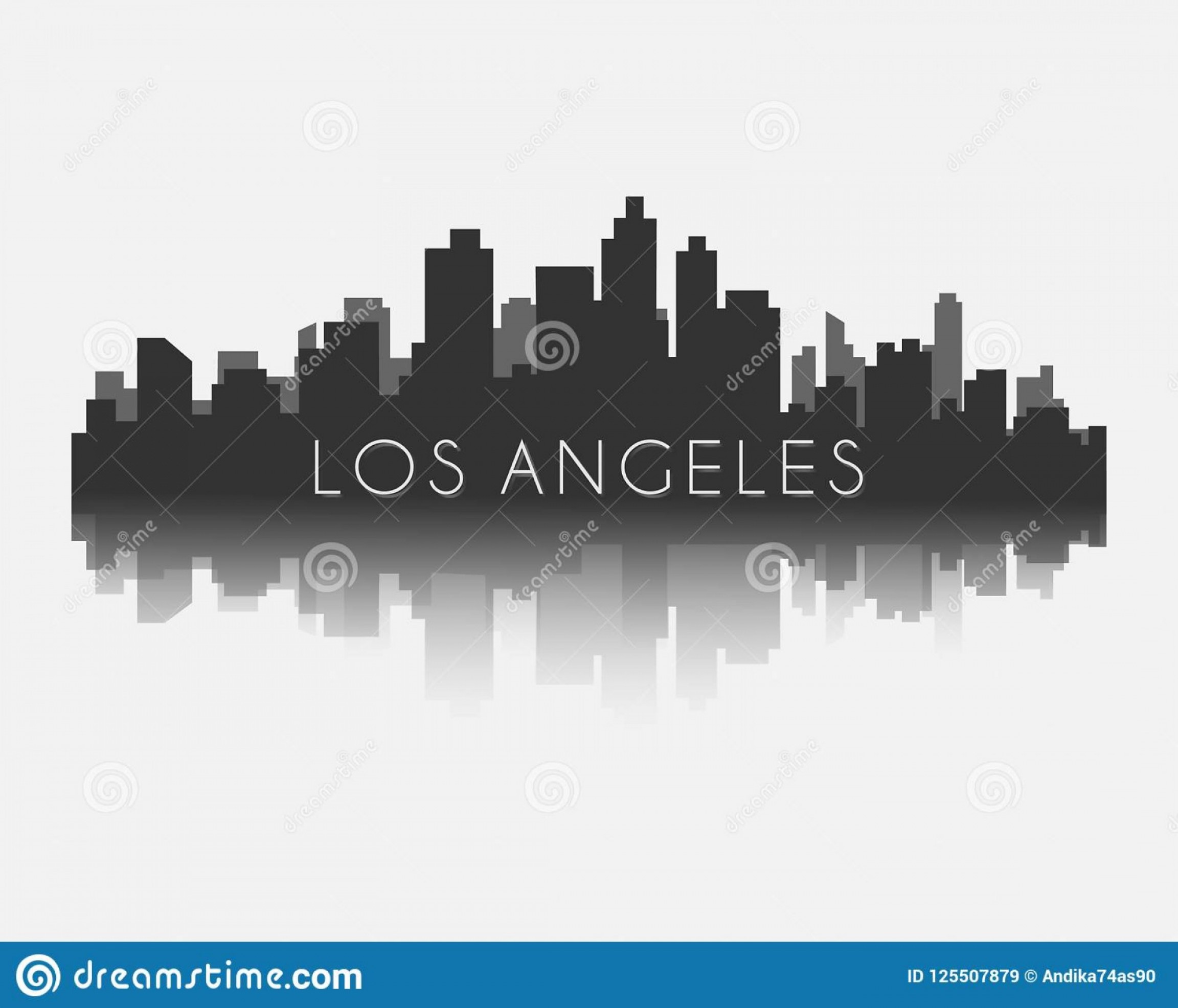 Los Angeles Skyline Silhouette Vector at Vectorified.com | Collection ...