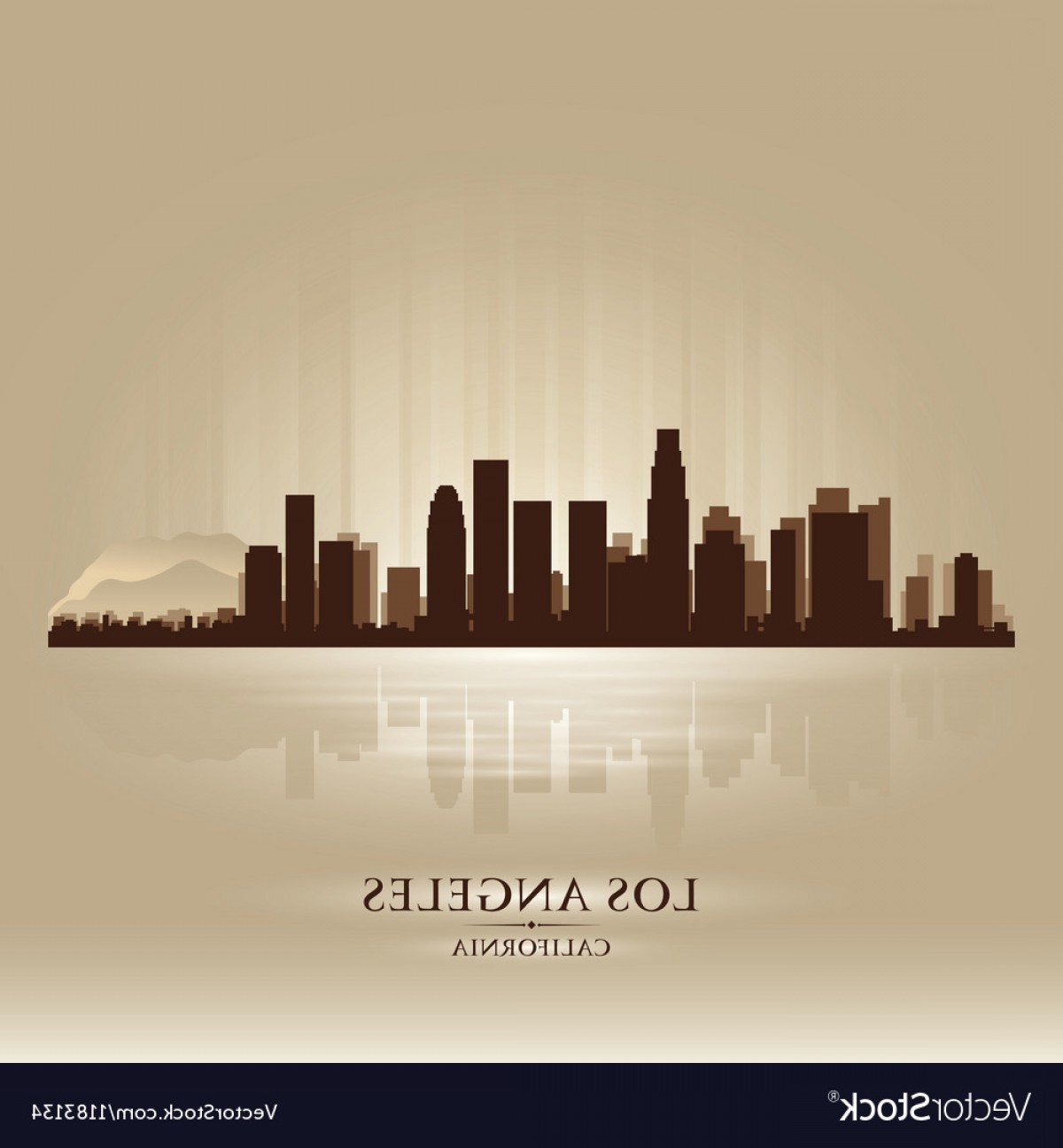 Los Angeles Skyline Silhouette Vector at Vectorified.com | Collection ...