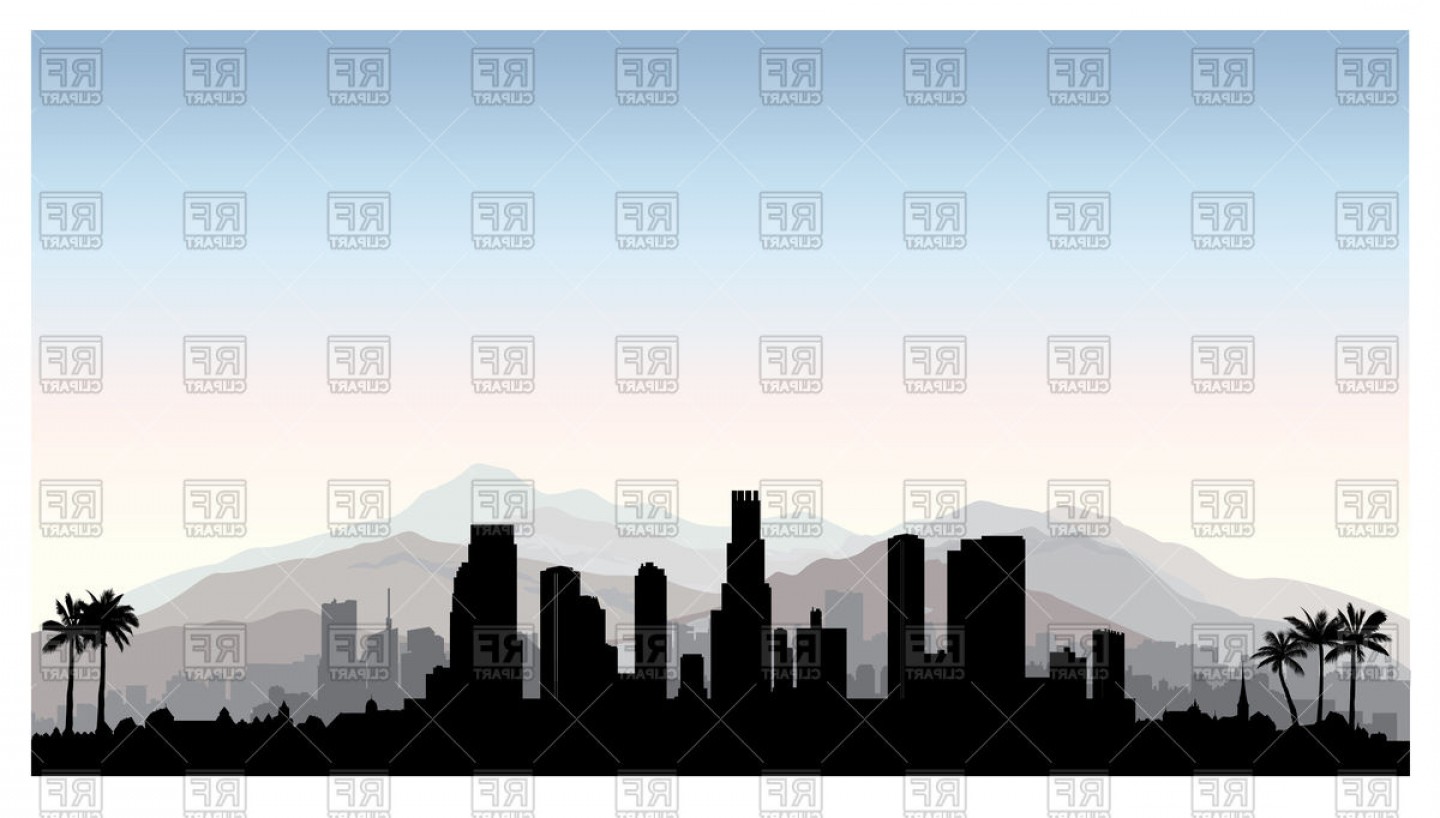 1440x818 Los Angeles Silhouette City With Skyscraper Buildings Vector