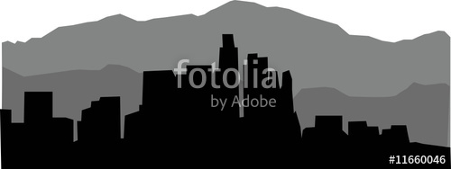 500x188 Los Angeles Skyline Vector Stock Image And Royalty Free Vector