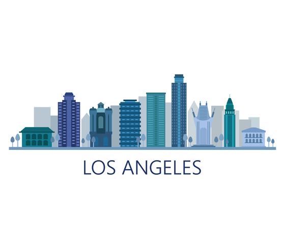 560x490 Los Angeles Skyline On A White Background