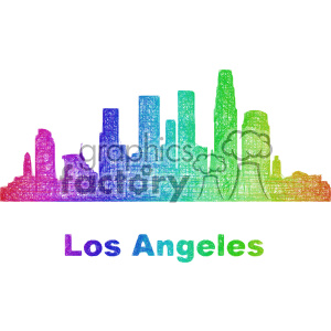 300x300 City Skyline Vector Clipart Usa Los Angeles Royalty Free Gif