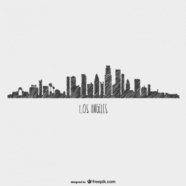 Sketchy Skyline Los Angeles View Vector Free Download 626x626 Sketchy Skyline Los Angeles View Vector Free Download