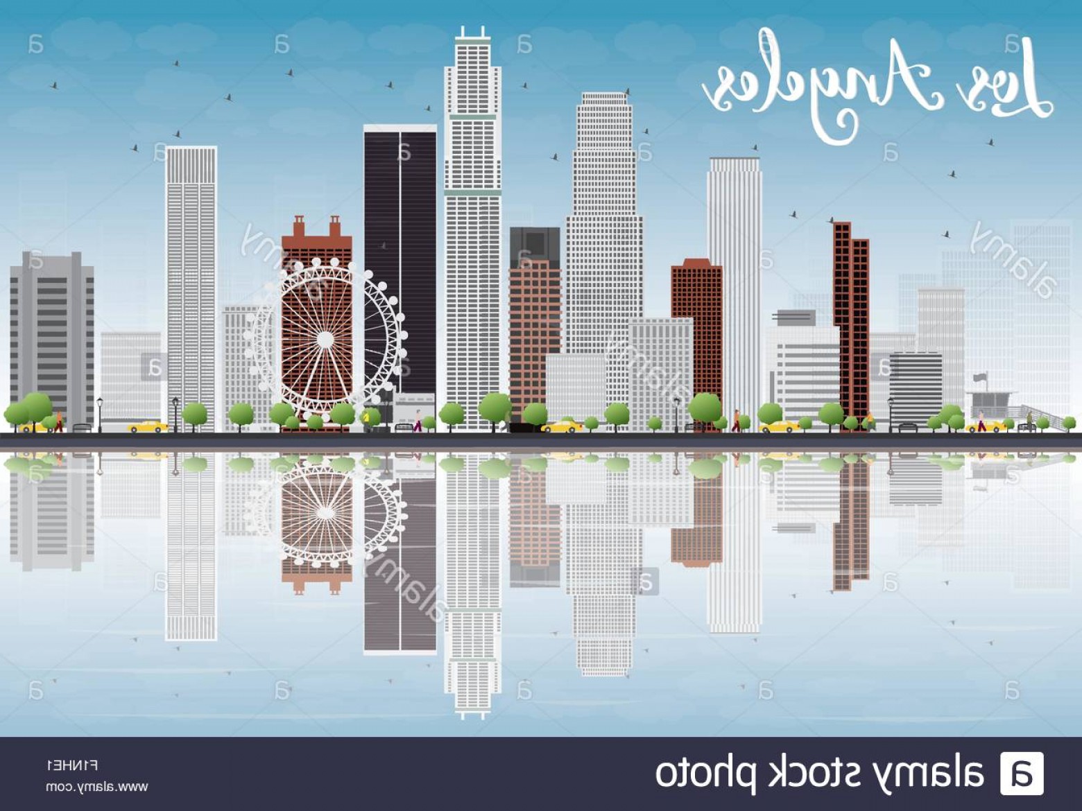 Stock Photo Los Angeles Skyline With Grey Buildings And Blue Sky 1560x1170 Stock Photo Los Angeles Skyline With Grey Buildings And Blue Sky
