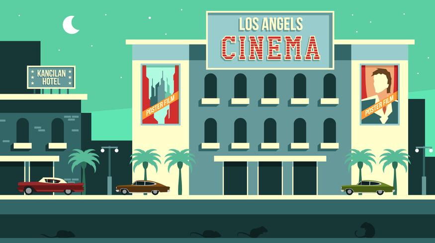 Vintage Los Angeles Cinema Free Vector 875x490 Vintage Los Angeles Cinema Free Vector