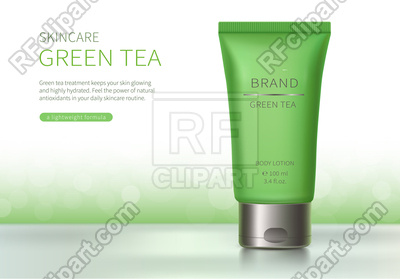 400x279 Green Plastic Tube With Natural Cream Or Lotion Vector Image