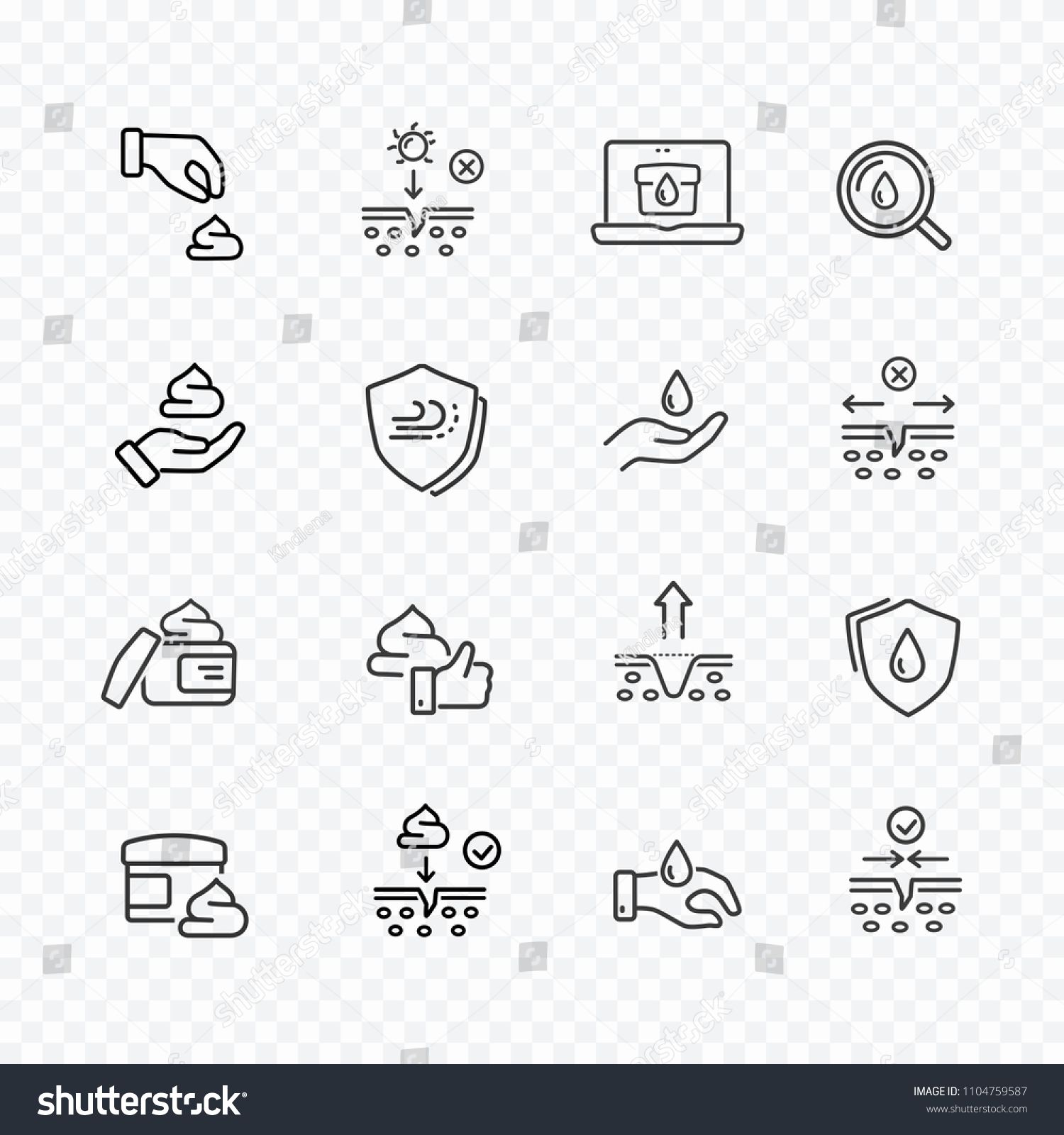 1500x1600 Skin Line Icon Set Isolated On Transparent Background Care Dry