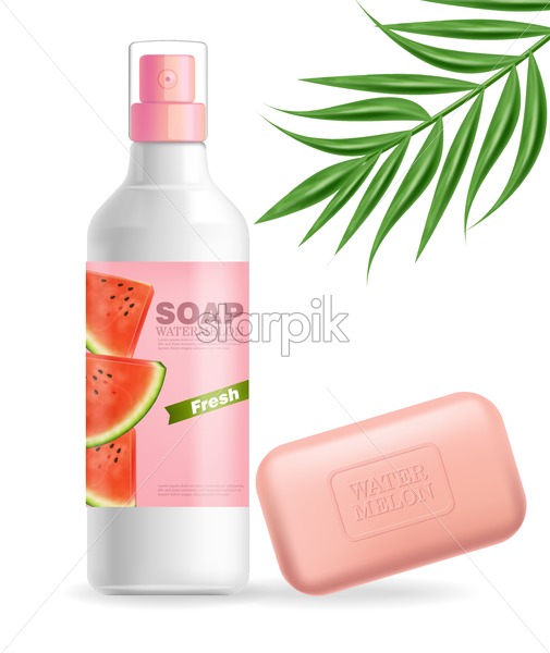 505x600 Soap Or Lotion Vector Realistic Mock Up Product Placement Label