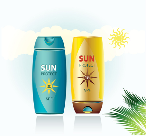 490x455 Summer Cream Protect Lotion Design Vector Free Vector