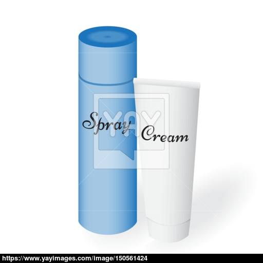 512x512 Blue Bottle For Spray And White Tube For Cream, Ointment