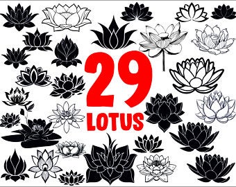 340x270 Lotus Silhouette Etsy