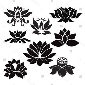 Lotus Flower Silhouette Vector at Vectorified.com | Collection of Lotus ...