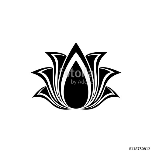 500x500 Abstract Vector Lotus Flower Silhouette For Design Stock Image