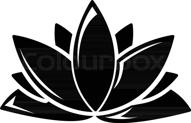 800x518 Lotus Flower Icon Simple Stock Vector Colourbox