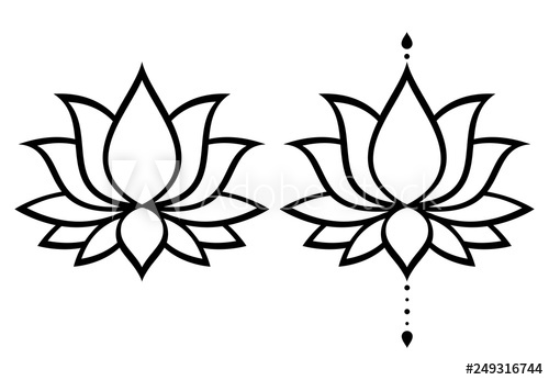 500x346 Lotus Flower Vector Design Set, Yoga Or Zen Decorative Background