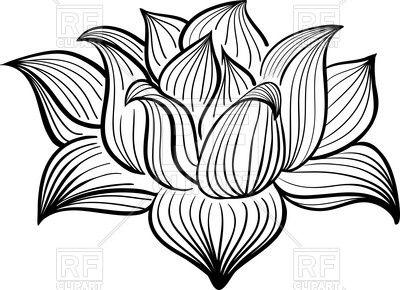 400x290 Outline Of Lotus Flower Vector Image Of Silhouettes, Outlines