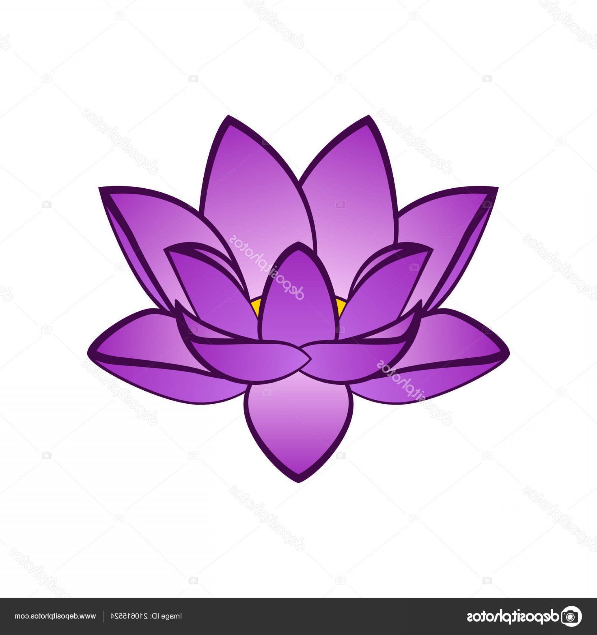 1920x2040 Stock Illustration Simple Violet Lotus Flower Vector Handandbeak