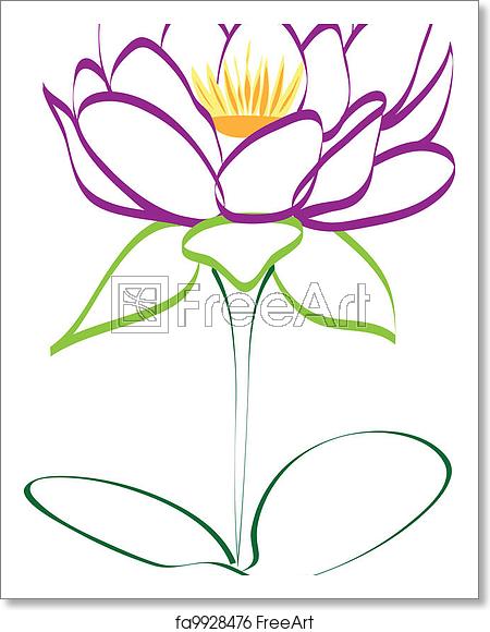 450x580 Free Art Print Of Purple Lotus Flower Vector Freeart
