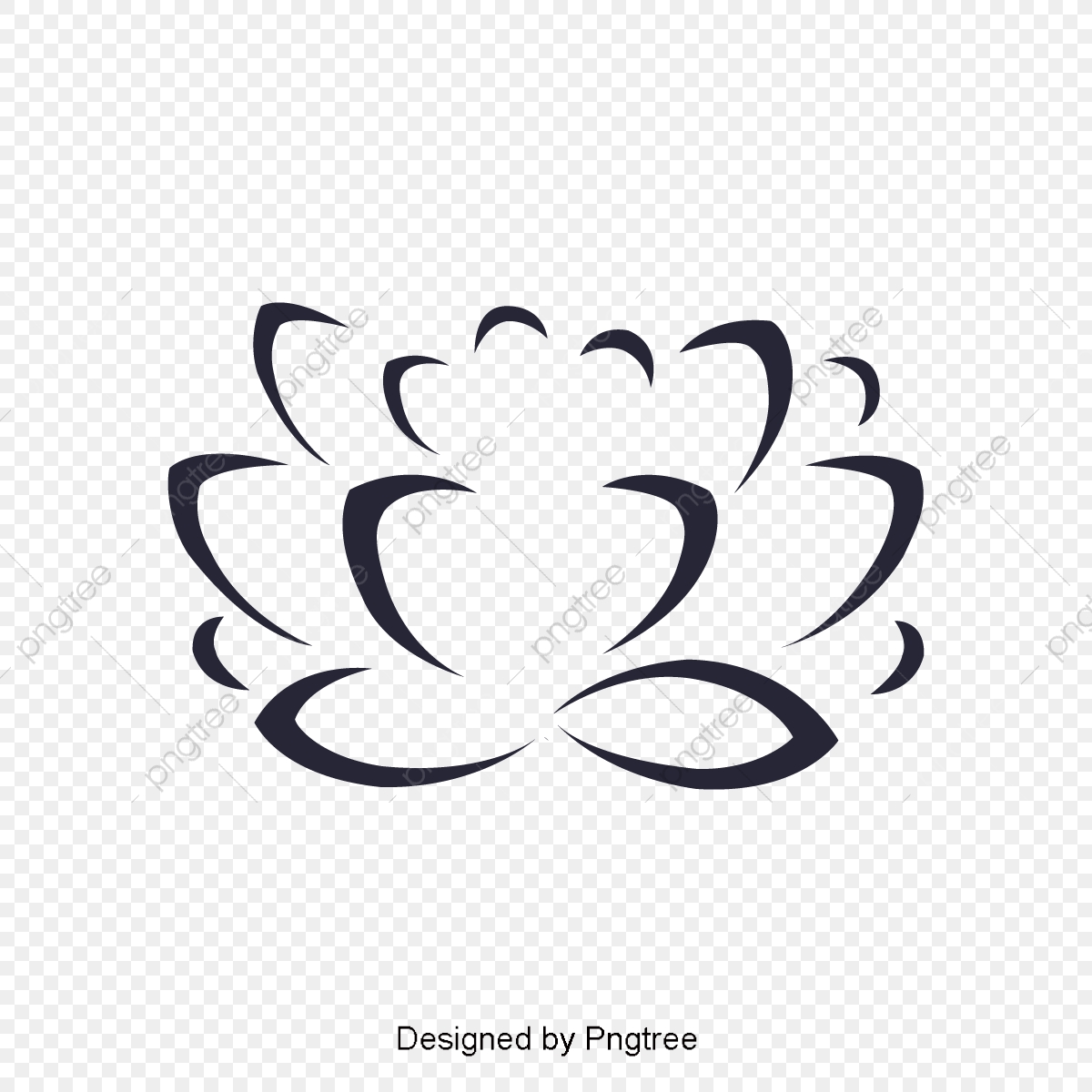 1200x1200 Lotus Flower, Black, Lotus Flower Vector Png And Vector