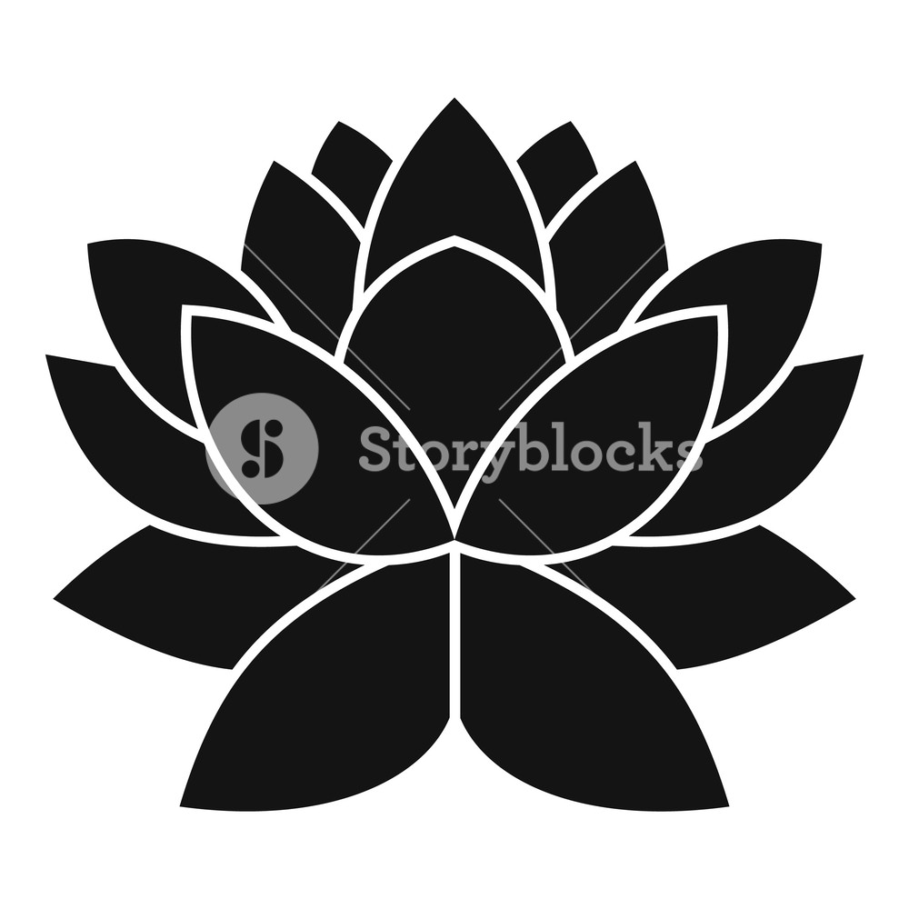 1000x1000 Lotus Flower Icon Simple Illustration Of Lotus Flower Vector Icon