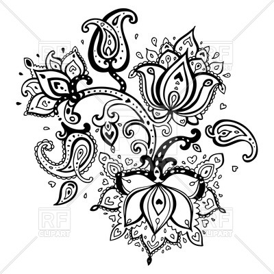 400x400 Lotus Flower Of Paisley Ornament Vector Image Of Plants