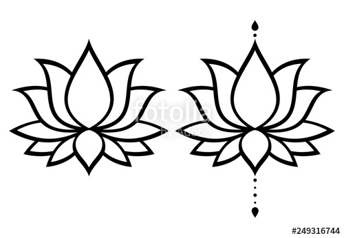 500x346 Lotus Flower Vector Design Set, Yoga Or Zen Decorative Background