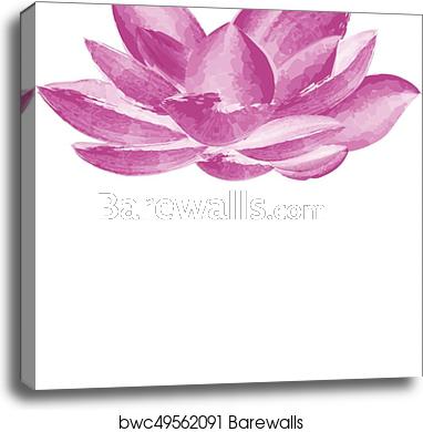 382x390 Watercolor Lotus Flower Vector Illustration, Canvas Print