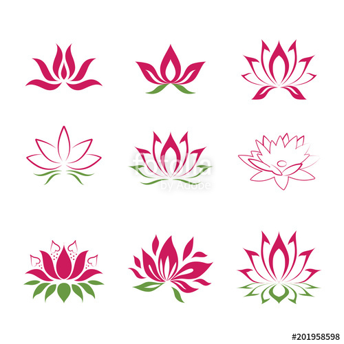 500x500 Lotus Flower Icons Stock Image And Royalty Free Vector