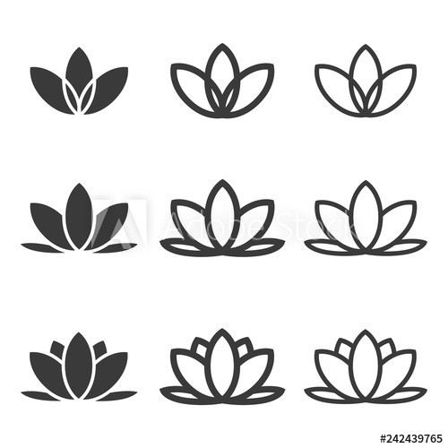 500x500 Set Of Lotus Flower Vector Leaves