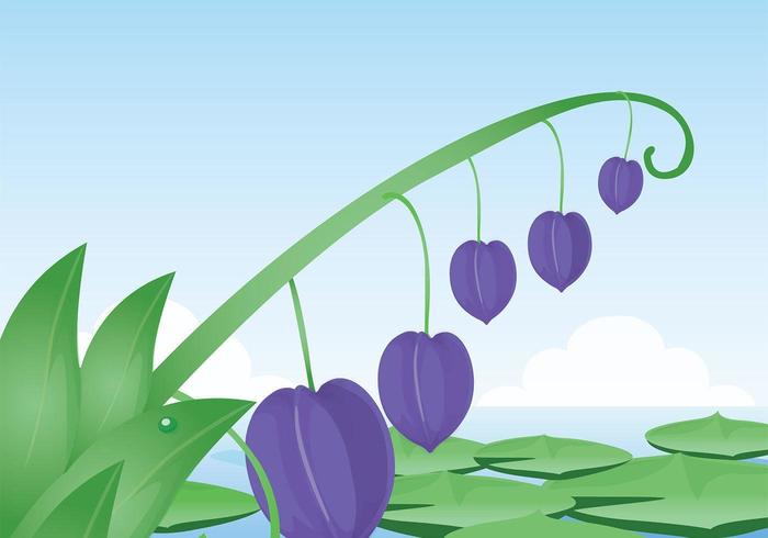 700x490 Purple Flower And Lotus Leaves Vector Wallpaper