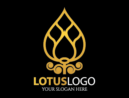 420x320 Gold Lotus Logo Vector Design Free Logopik