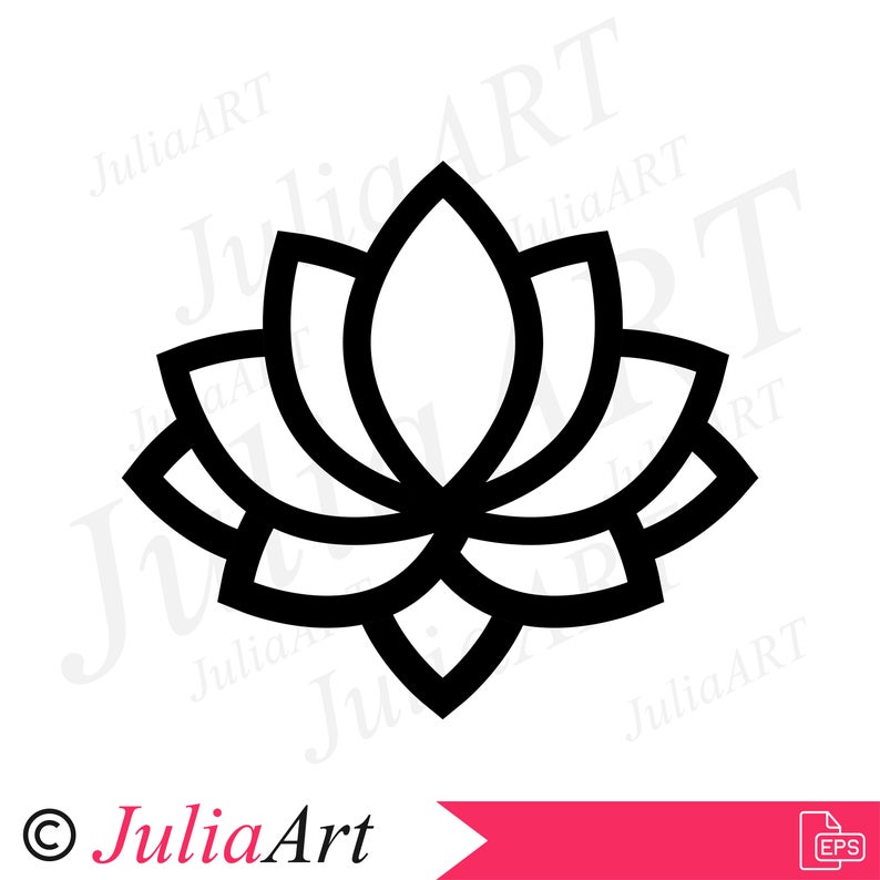 794x794 Cartoon Lotus Logo Vector Image For S Etsy
