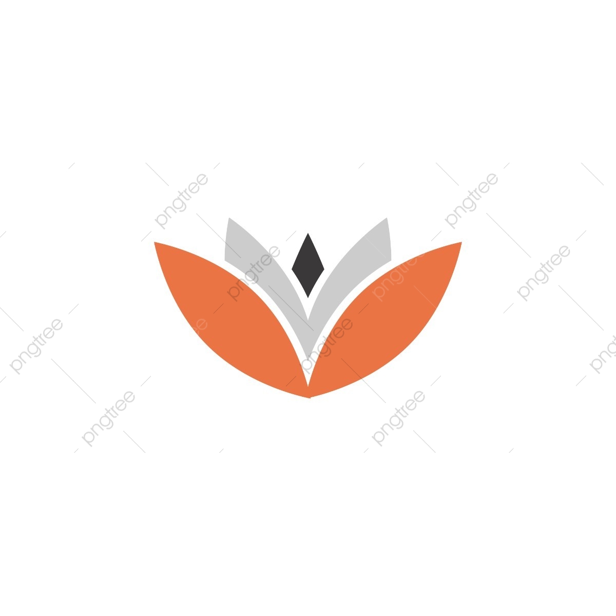 Clean Lotus Logo Design Concept Vector, Orange, Black, Grey Png 1200x1200 Clean Lotus Logo Design Concept Vector, Orange, Black, Grey Png