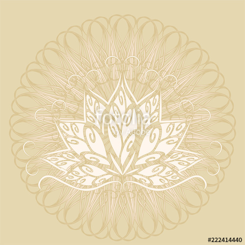 500x500 Lotus And Mandala Vector Image Of A Stylized Lotus Flower