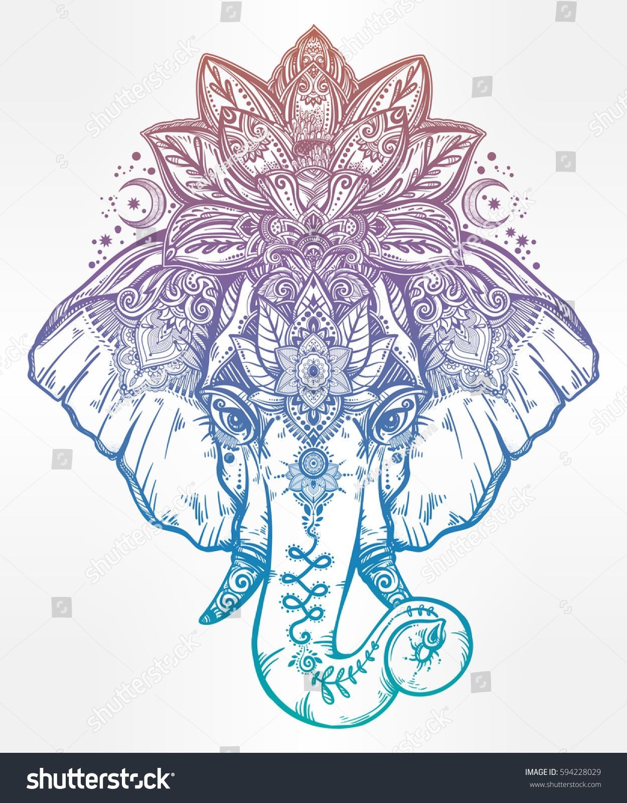 1250x1600 Mandalas Elephant Beautiful Vintage Style Vector Elephant