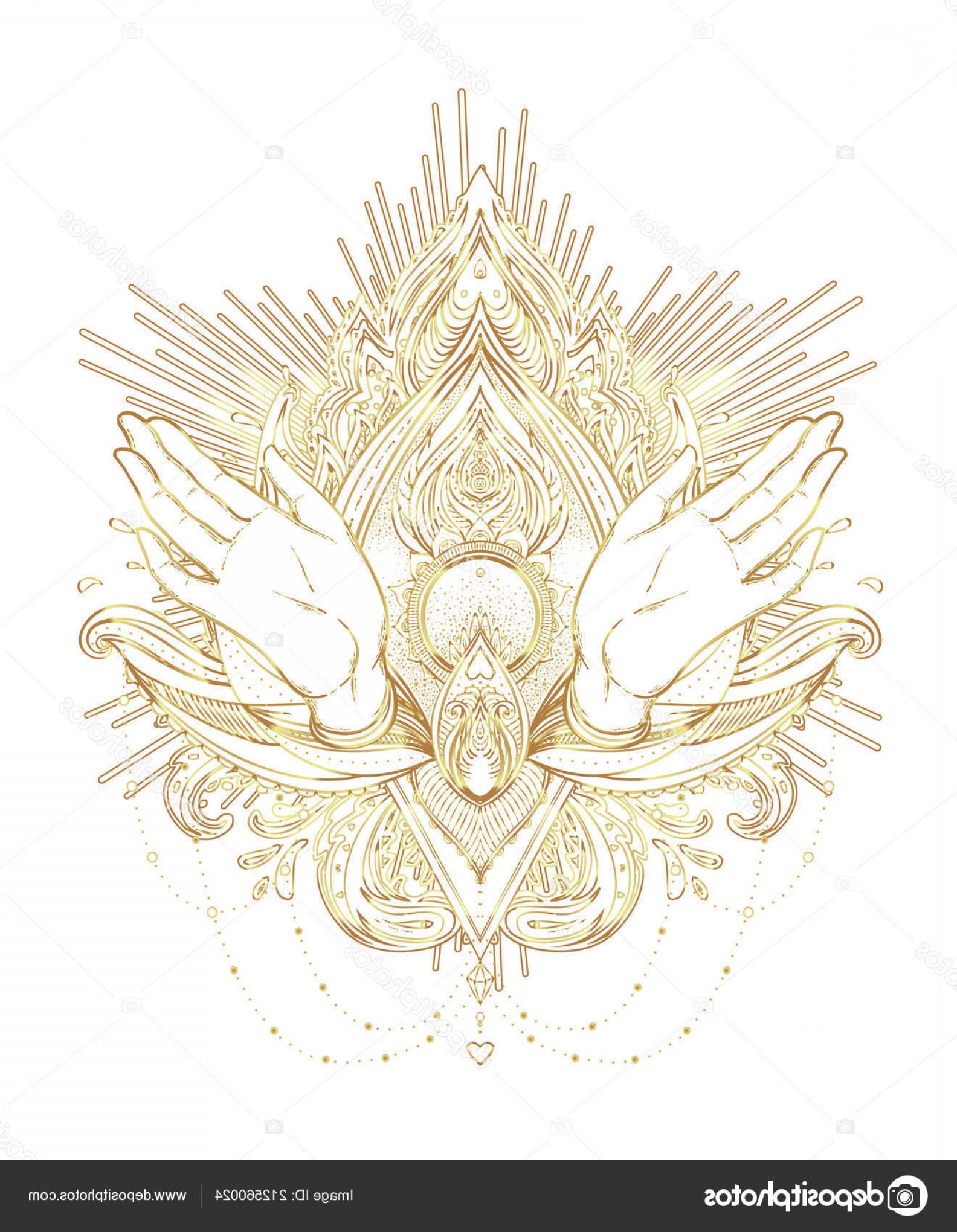 1584x2040 Stock Illustration Vector Ornamental Lotus Flower Praying Soidergi