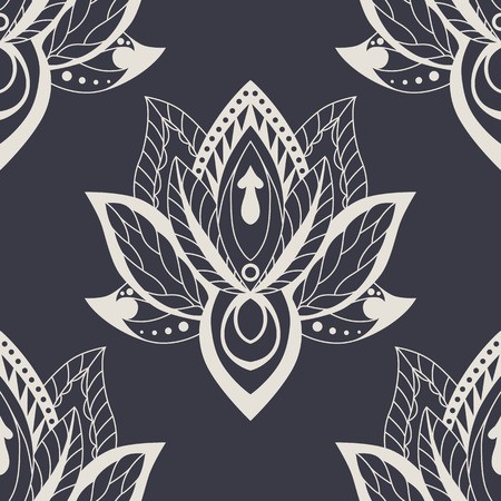450x450 Vector Abstract Seamless Pattern With Lotus Flowers Abstract