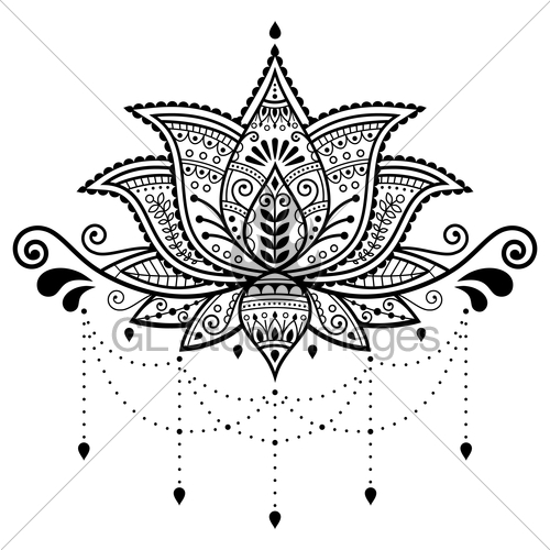 500x500 Lotus Flower Vector Design, Indian Ornamental Pattern, Me Gl