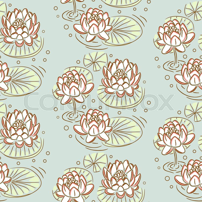 800x800 Lotus Vector Seamless Pattern Pastel Stock Vector Colourbox