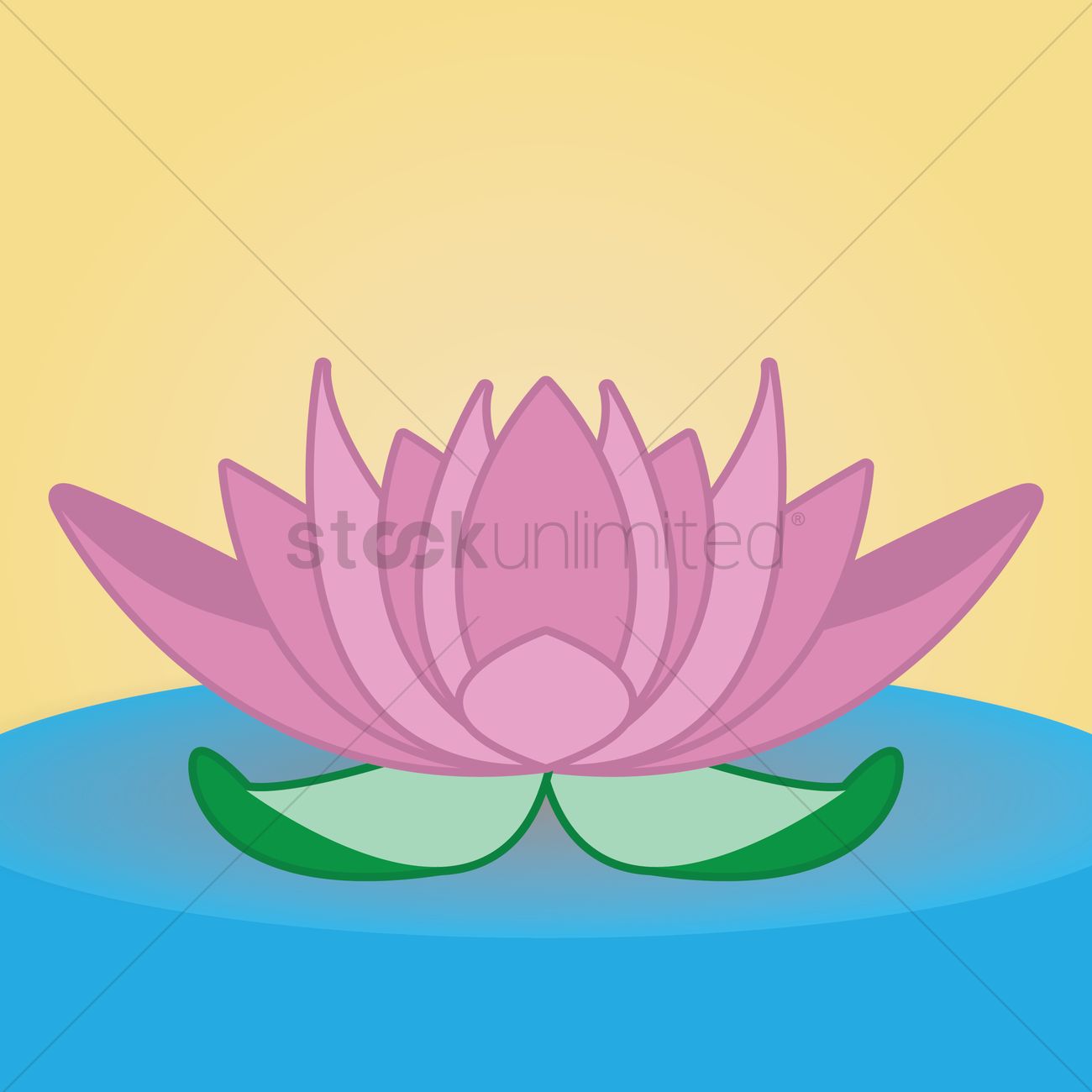1300x1300 Water Lily Vector Image