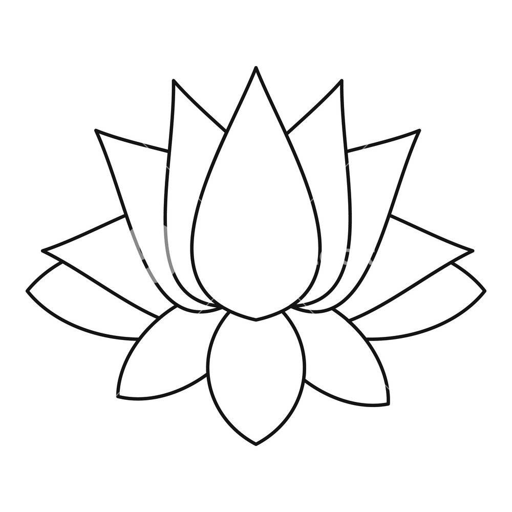 1000x1000 Lotus Icon Outline Illustration Of Lotus Vector Icon For Web
