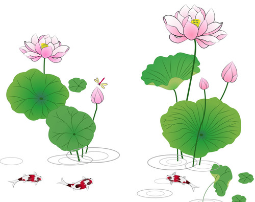 500x395 Lotus Pond Moonlight Lotus Vector Free Download