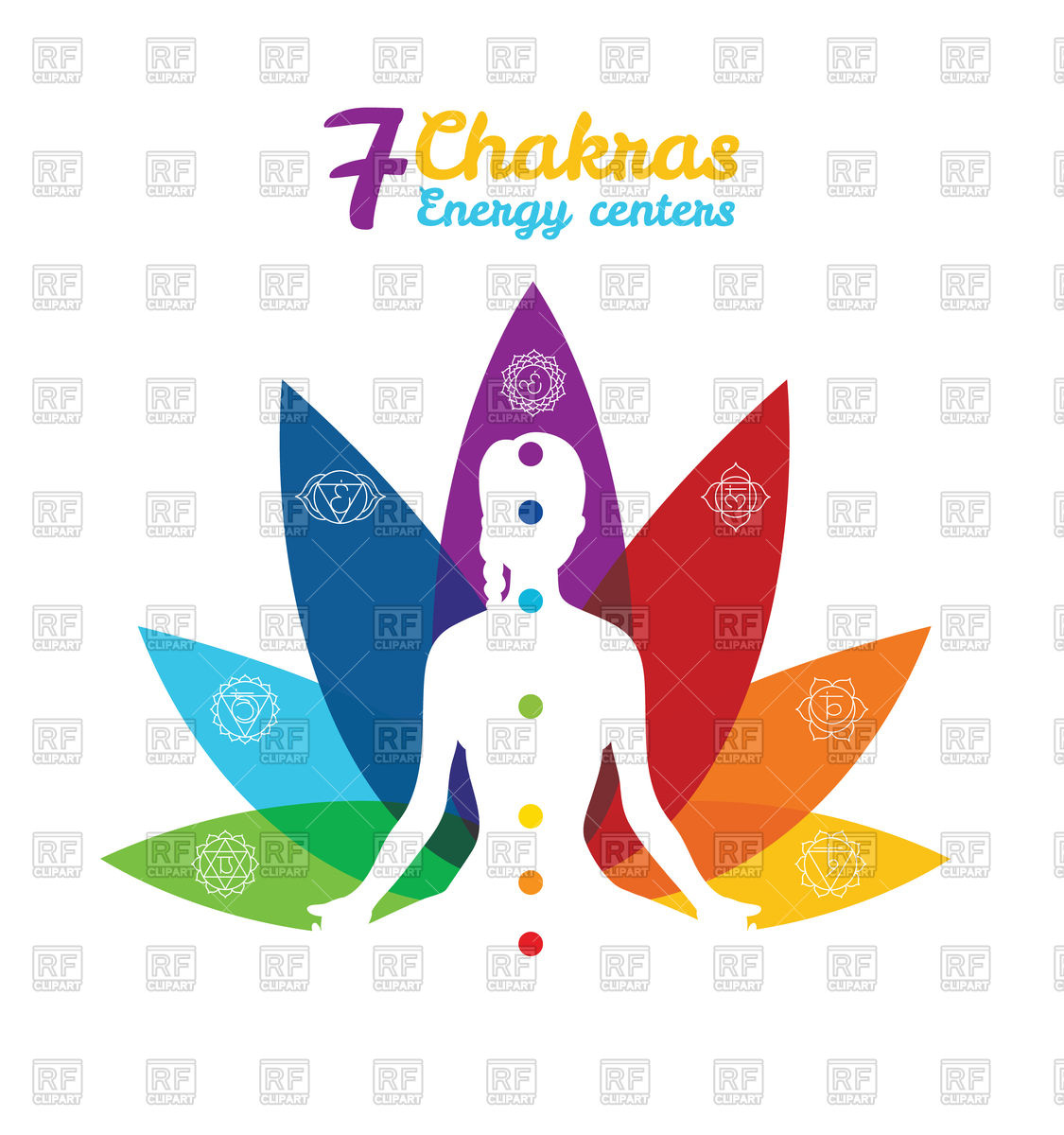 1125x1200 Color Chakras With Woman In Pose Of Lotus Vector Image Of Sport
