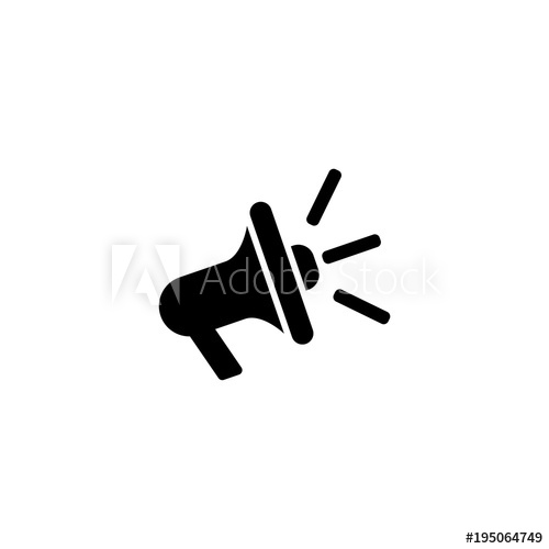 500x500 Loudspeaker Vector Icon Simple Flat Symbol On White Background