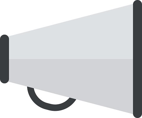 456x378 Megaphone Icon, Modern Minimal Flat Design Loudspeaker Vector