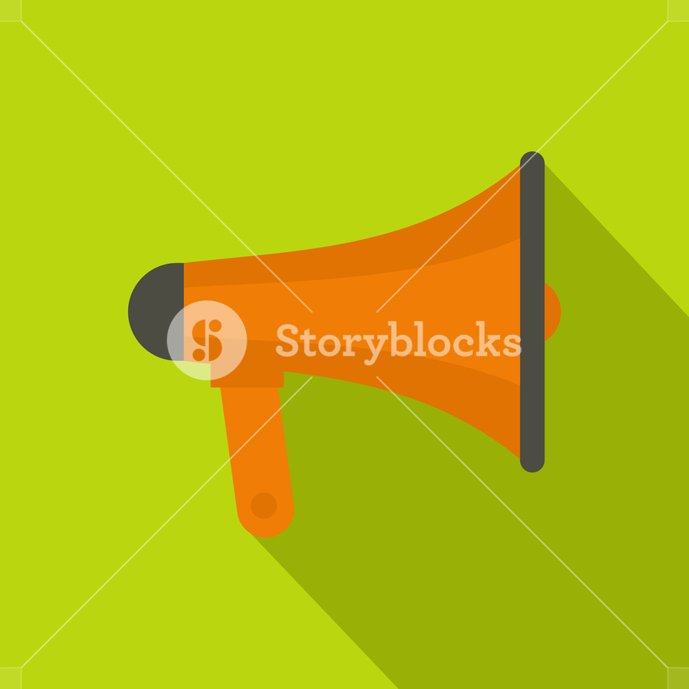 1000x1000 Orange Loudspeaker Icon Flat Illustration Of Orange Loudspeaker