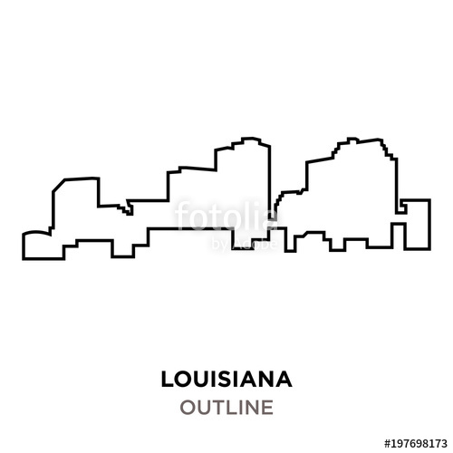 500x500 Louisiana Outline On White Background Stock Image And Royalty