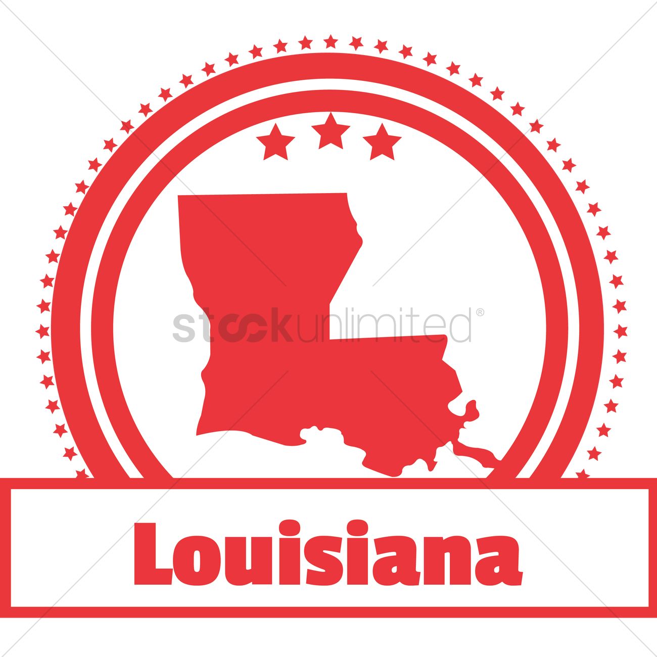 1300x1300 Louisiana State Map Label Vector Image