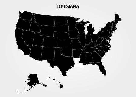 450x321 Louisiana States Of America Territory On Gray Background
