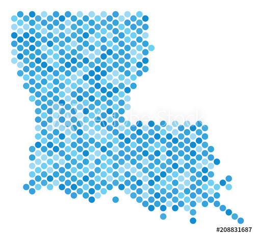 500x461 Blue Round Spot Louisiana State Map Vector Geographic Map In Cold